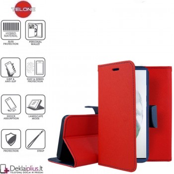 Telone fancy dėklas su skyreliais - raudonas (telefonui Samsung S22 Ultra)